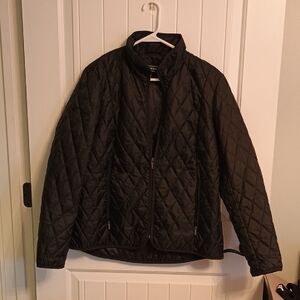 Lands' End Womans Large Black Quilted Jacket